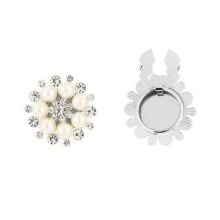 Bijoutheek Button Cover - Knoop Clip Bloem Parels