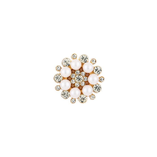 Bijoutheek Button Cover - Knoop Clip Bloem Parels