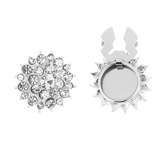 Bijoutheek Button Cover - Knoop Clip Bloem Steentjes