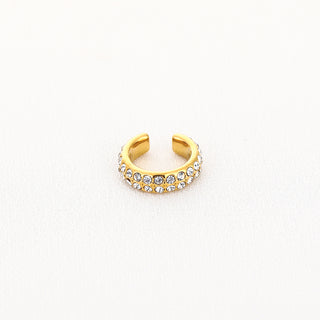 Bijoutheek Earcuff 2 Rijen Witte Stenen