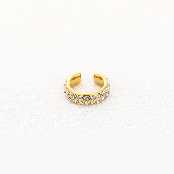 Bijoutheek Earcuff 2 Rijen Witte Stenen