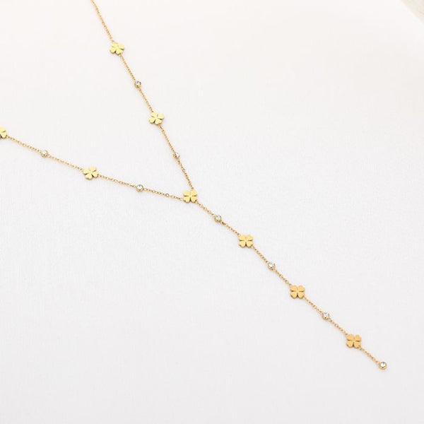 Bijoutheek Collier Y-Vorm Klavers Zirkonia