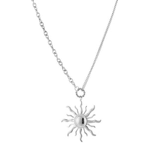 Kopen zilverkleurig Bijoutheek Collier XL Zon