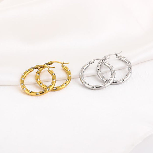 Bijoutheek Oorringen Hoop Strass Zirkonia