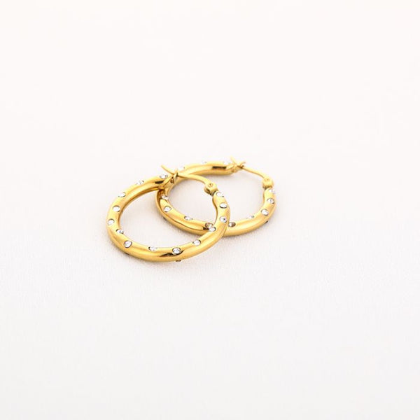Bijoutheek Oorringen Hoop Strass Zirkonia