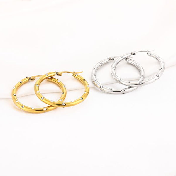 Bijoutheek Oorringen Hoop Strass Zirkonia