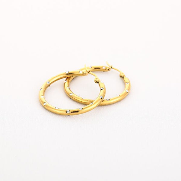 Bijoutheek Oorringen Hoop Strass Zirkonia