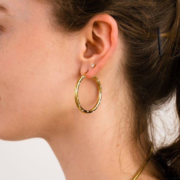 Bijoutheek Oorringen Hoop Strass Zirkonia