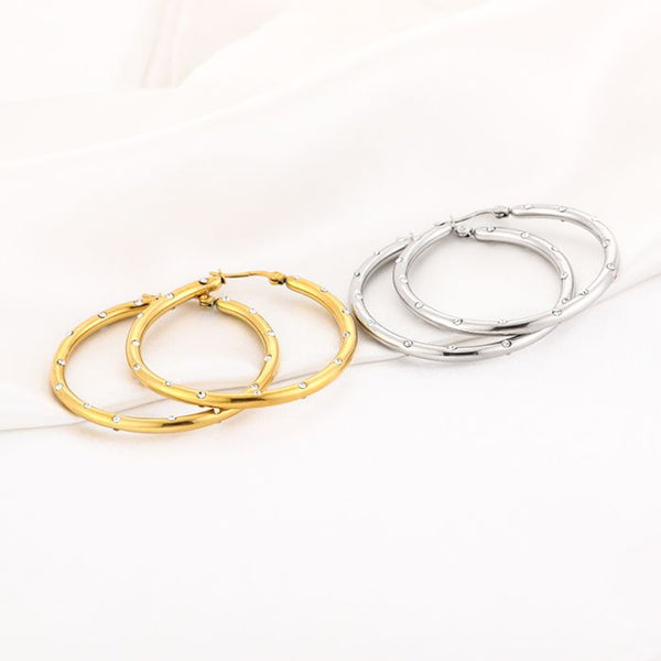 Bijoutheek Oorringen Hoop Strass Zirkonia