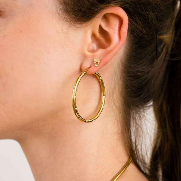 Bijoutheek Oorringen Hoop Strass Zirkonia