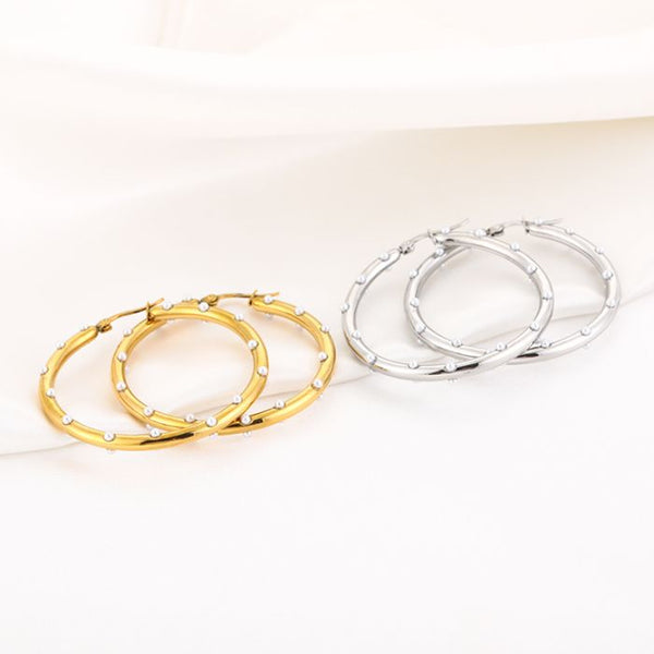 Bijoutheek Oorringen Hoop Parel Studs