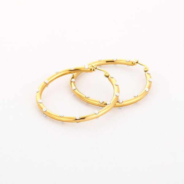 Bijoutheek Oorringen Hoop Parel Studs