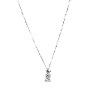 Kopen zilverkleurig Bijoutheek Collier Molen Windmill