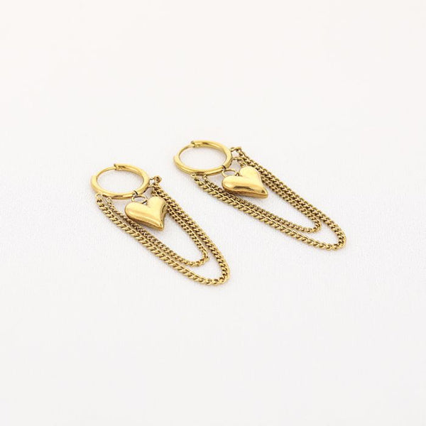 Bijoutheek Oorhangers Bol Hart Chain