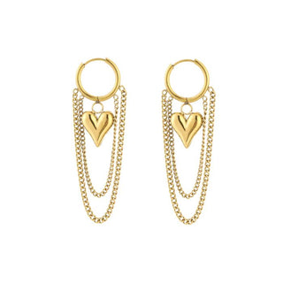 Bijoutheek Oorhangers Bol Hart Chain
