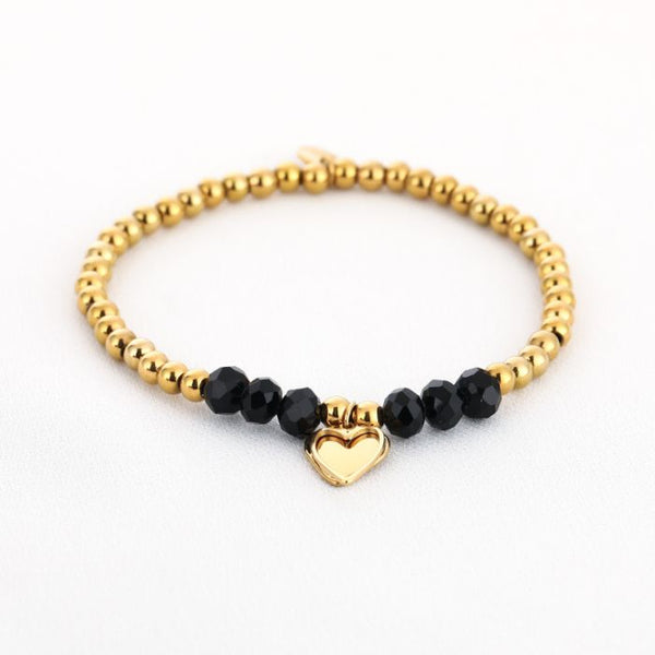 Bijoutheek Armband (Sieraad) Elastisch Balletjes Kralen Hart Bedel