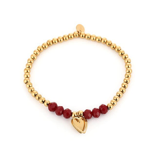 Bijoutheek Armband (Sieraad) Elastisch Balletjes Kralen Hart Bedel
