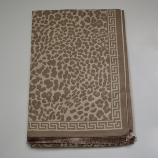 Koop beige Bijoutheek Scarf (Fashion) Leopard meander pattern (190cm x 65cm)