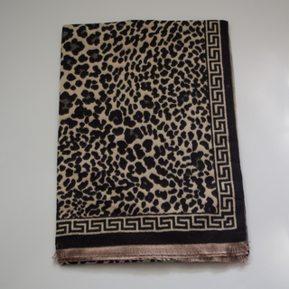 Kaufen schwarz Bijoutheek-Schal (Mode) Leoparden-Mäandermuster (190 cm x 65 cm)