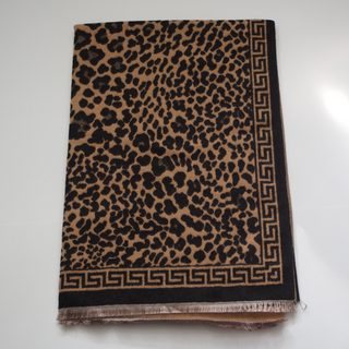 Koop brown Bijoutheek Scarf (Fashion) Leopard meander pattern (190cm x 65cm)