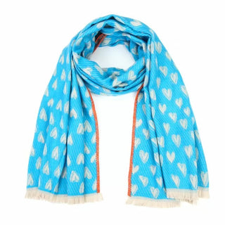 Kopen blauw Bijoutheek Sjaal (Fashion) hartjes (80x180cm)