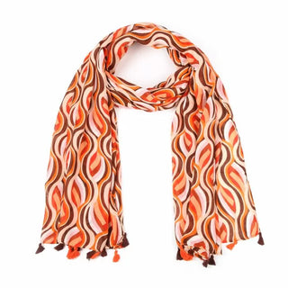 Kopen oranje Bijoutheek Sjaal (Fashion) Vintage Franjes (85 x 180cm)