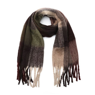 Kopen brown Bijoutheek Sjaal (Fashion) Winter Geblokt