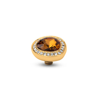 Kopen smoked-amber Melano Twisted Droplet CZ Steentje (12,5MM)