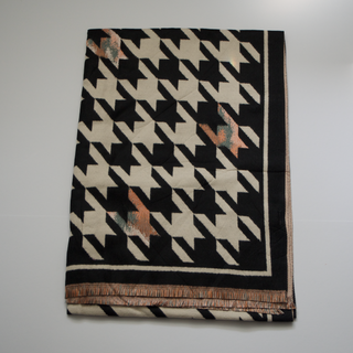 Koop black Bijoutheek Scarf (Fashion) Pied-de-poule pattern (190 x 70cm)