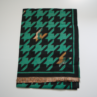 Kopen groen Bijoutheek Sjaal (Fashion) Pied-de-poule patroon (190 x 70cm)
