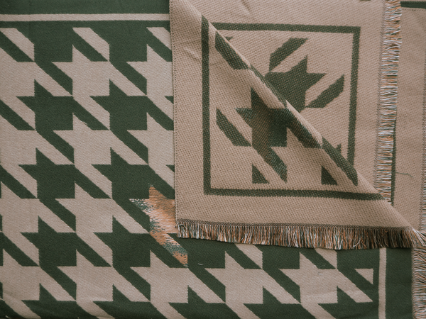 Bijoutheek Sjaal (Fashion) Pied-de-poule patroon (190 x 70cm)