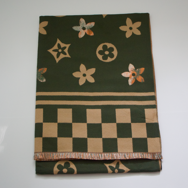 Bijoutheek Scarf (Fashion) Floral pattern checked (190cm x 65cm)