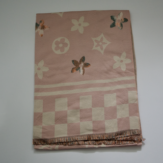 Koop pink Bijoutheek Scarf (Fashion) Floral pattern checked (190cm x 65cm)
