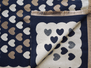 Kopen donker-blauw Bijoutheek Sjaal (Fashion) Hartjes patroon (190cm x 65cm)