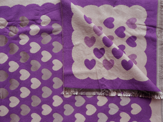 Kopen paars Bijoutheek Sjaal (Fashion) Hartjes patroon (190cm x 65cm)