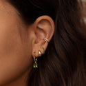 Karma Oorringen Plain Hoops Round Zirconia Goldplated Olive Green