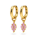 Karma Oorhangers Ruit Zirkonias Licht Roze