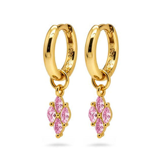 Karma Oorhangers Ruit Zirkonias Licht Roze