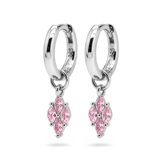 Karma Oorhangers Ruit Zirkonias Licht Roze