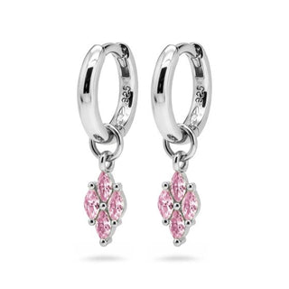 Karma Oorhangers Ruit Zirkonias Licht Roze