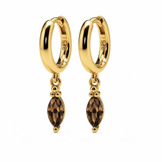 Karma Oorhangers Hinged Hoops Flore Zirconia Goldplated