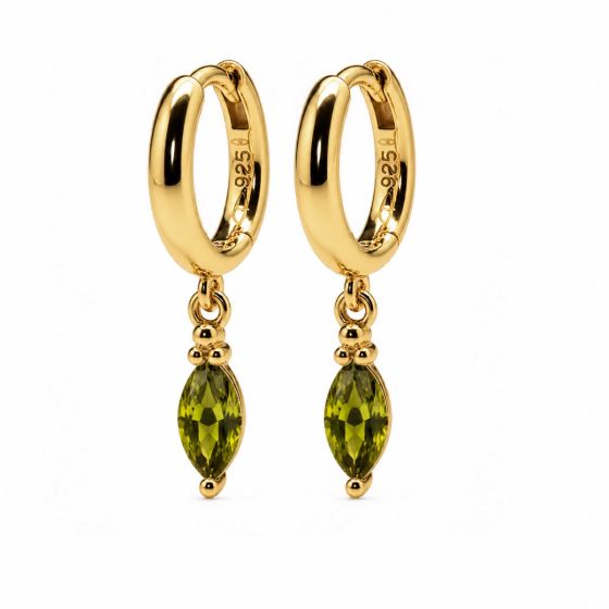 Karma Oorhangers Hinged Hoops Flore Zirconia Goldplated