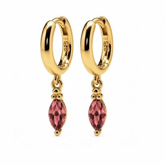 Karma Oorhangers Hinged Hoops Flore Zirconia Goldplated
