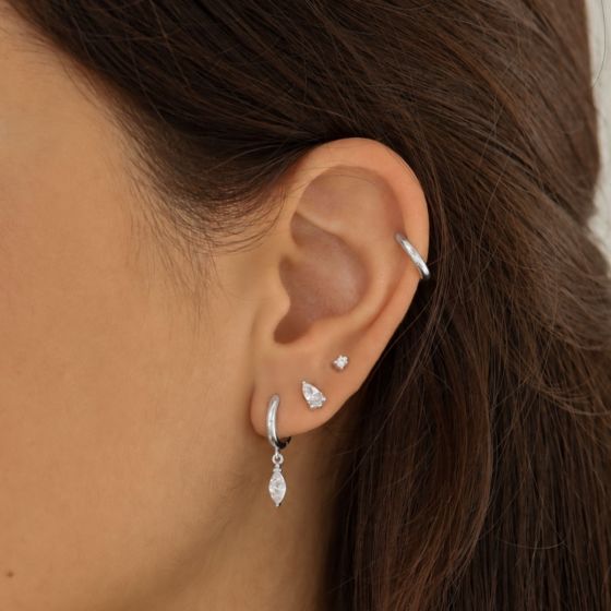 Karma Oorknoppen Zirconia Symbols Droplet Zilver