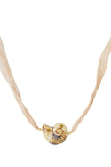 Bijoutheek Collier Bandana Stof Slak Schelp