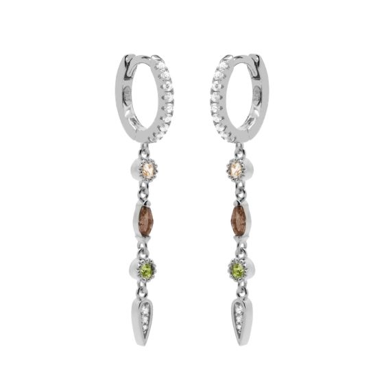 Karma Oorhangers Zirkonia Row Choco