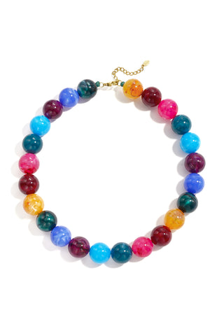 Kopen multi Bijoutheek Collier Kralen Rond Gemeleerd Grof