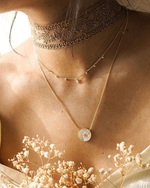 Ania Haie Mother of Pearl Drop Disc Necklace - BijoutheekAnia Haie Mother of Pearl Drop Disc NecklaceAnia Haie