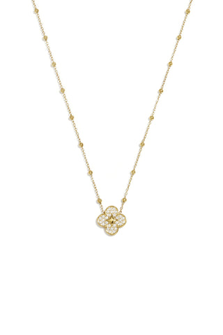Bijoutheek Collier Balletjes Klaver Steentjes