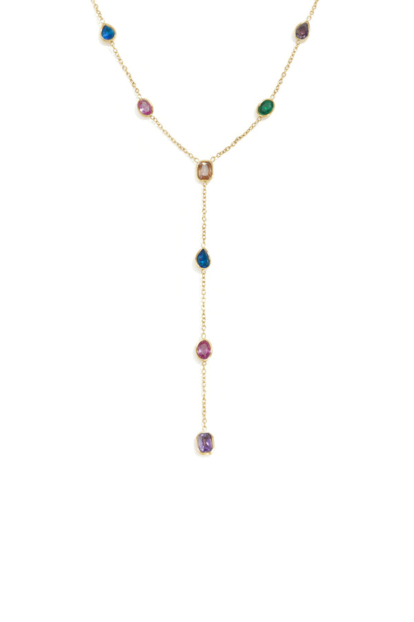 Bijoutheek Collier Y-Vorm Diverse Stenen